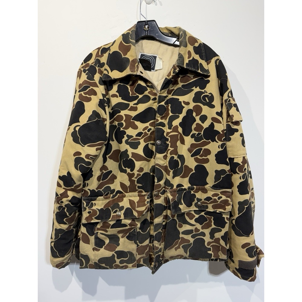 Vintage 10X Duck Camo Hunting Jacket Mens L Reg Made in USA Insulated Outdoor
